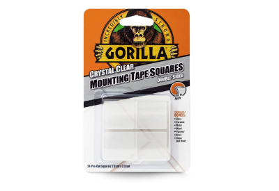 Gorilla Crystal Clear Mounting Tape Squares (double-sided / 24 pre-cut squares / 2.5 x 2.5cm)